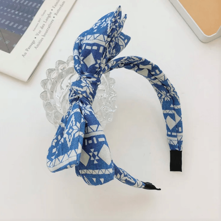 Headband|SUGAR SUGAR, Blue &amp; White Bowtie