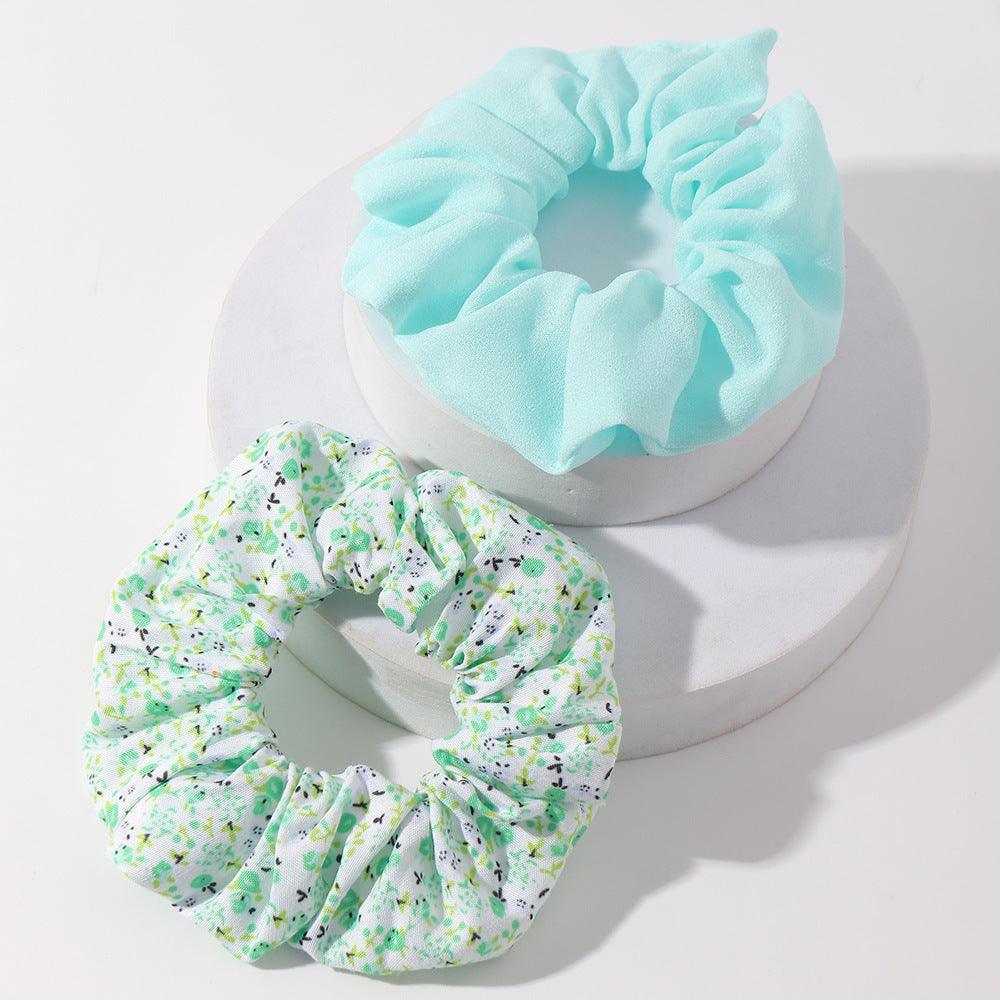 Scrunchie|SUGAR SUGAR, Summer days -green hair donut double pack