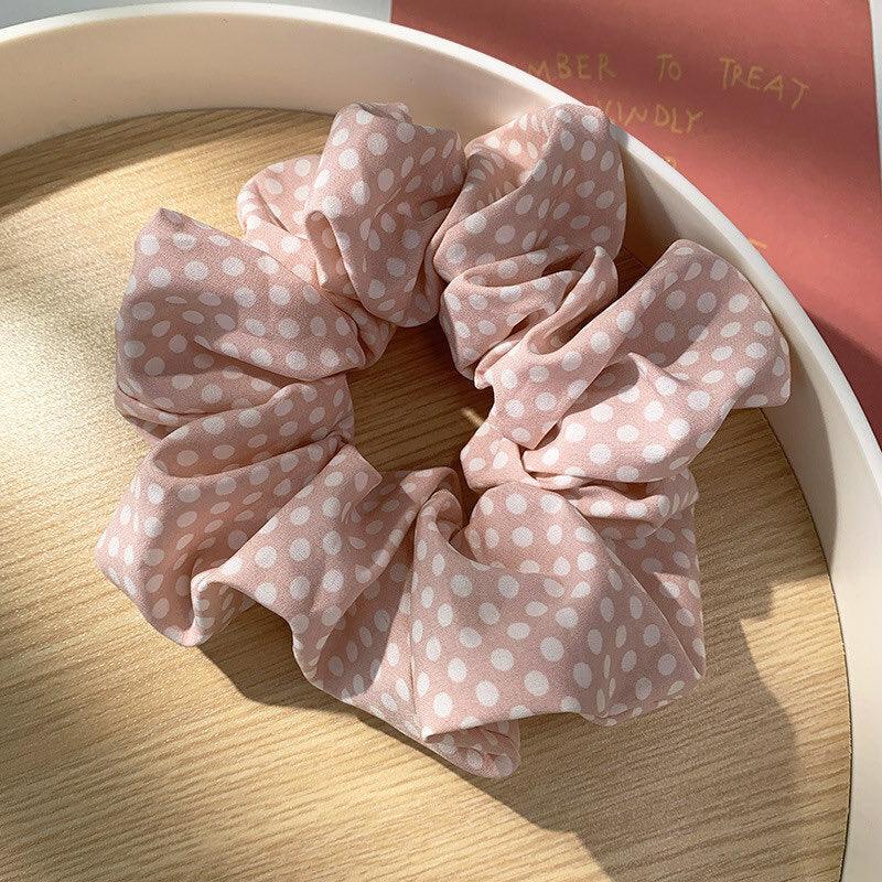 Scrunchie|SUGAR SUGAR, Polkadot Dream -vaaleanpunainen hiusdonitsi