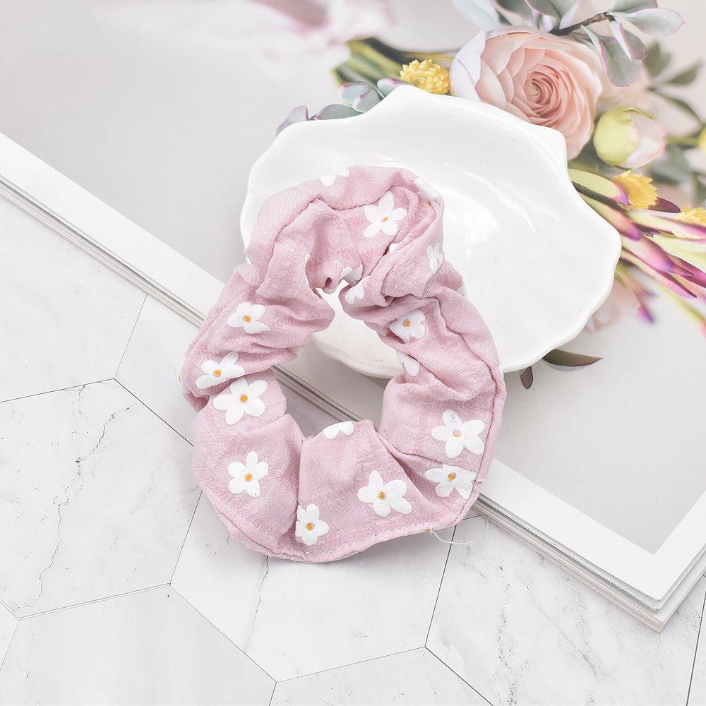 Scrunchie|SUGAR SUGAR, Poppy pink flower hair donut