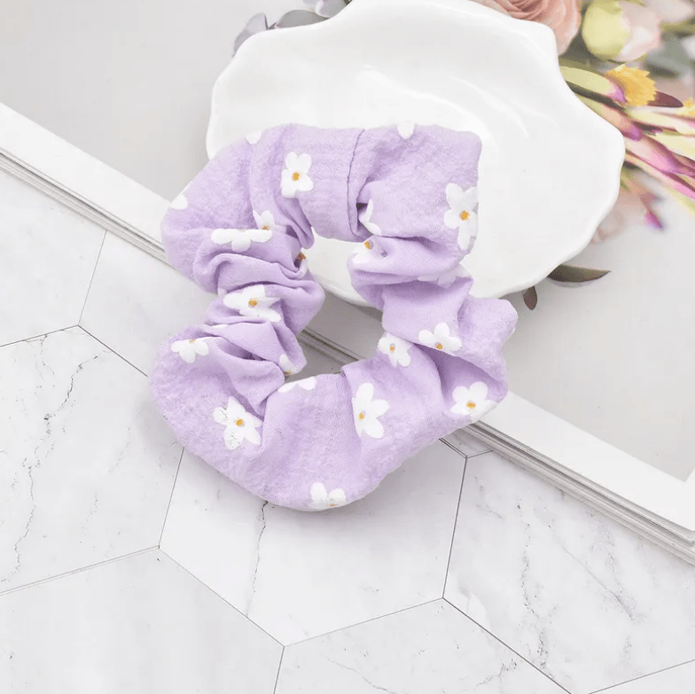 Scrunchie|SUGAR SUGAR, Poppy light purple flower hair donut