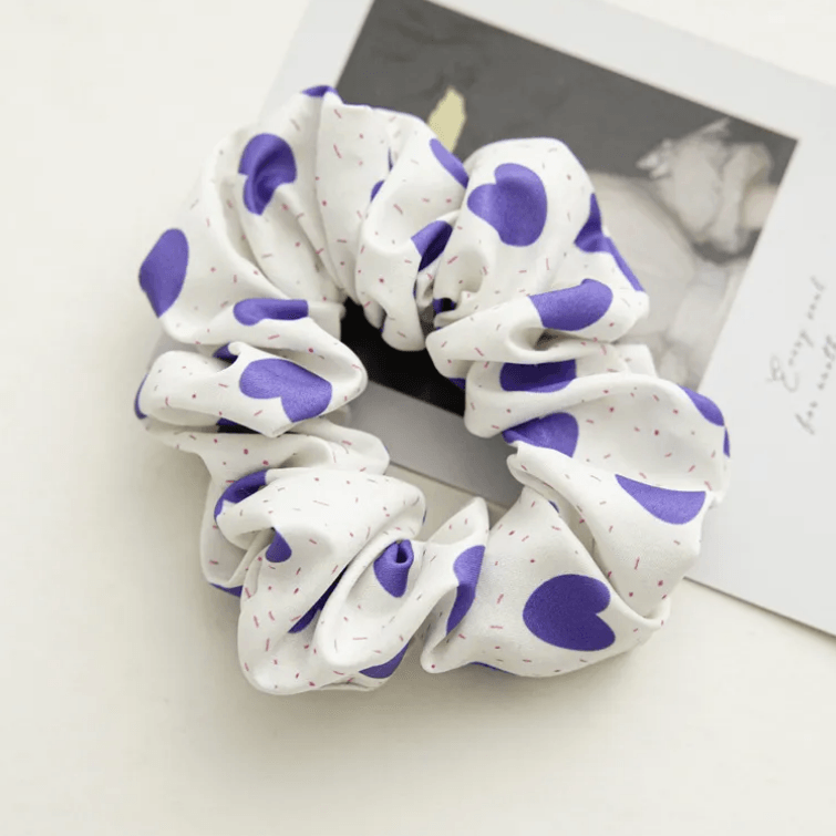 Scrunchie|SUGAR SUGAR, Santorini Blue Heart Hair Donut