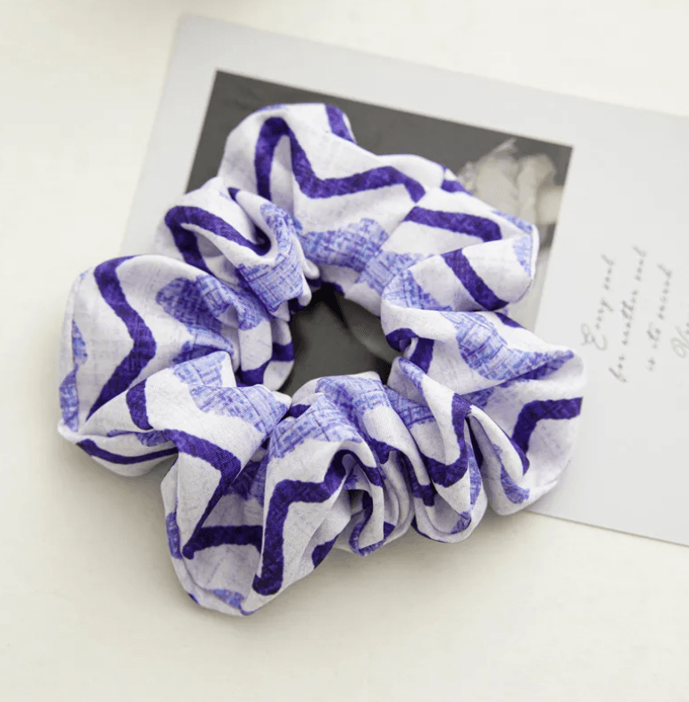 Scrunchie|SUGAR SUGAR, Santorini blue striped hair donut