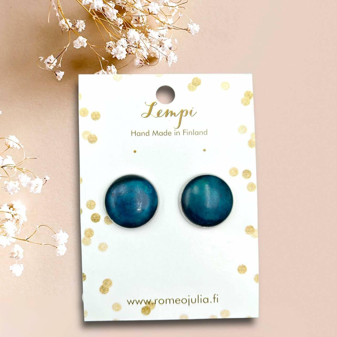 LEMPI earrings, Veera (birch, turquoise)