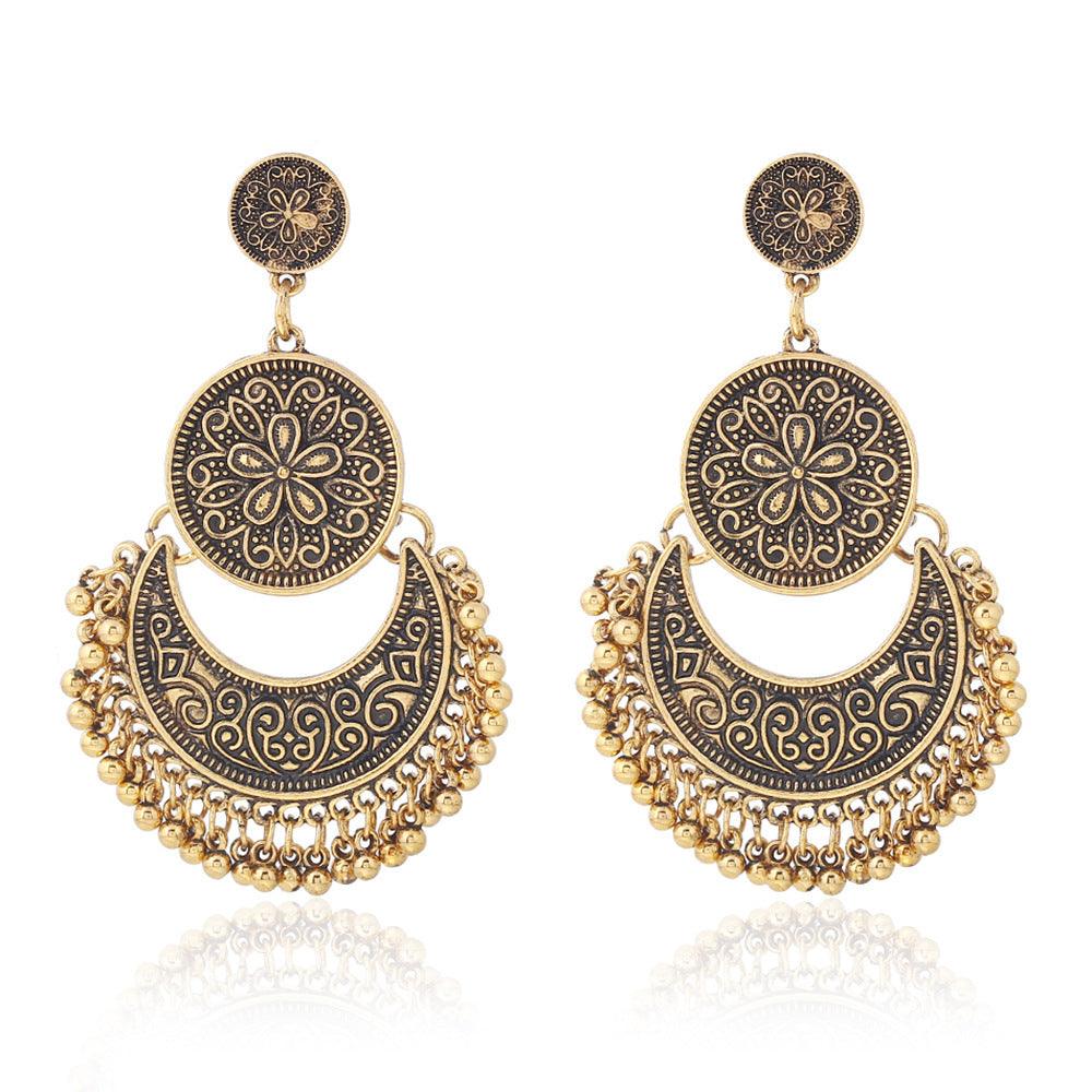 FRENCH RIVIERA|Avery - bohemian antique gold earrings with pearls