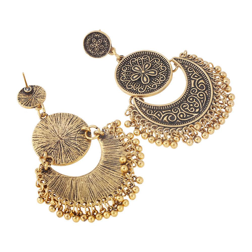 FRENCH RIVIERA|Avery - bohemian antique gold earrings with pearls