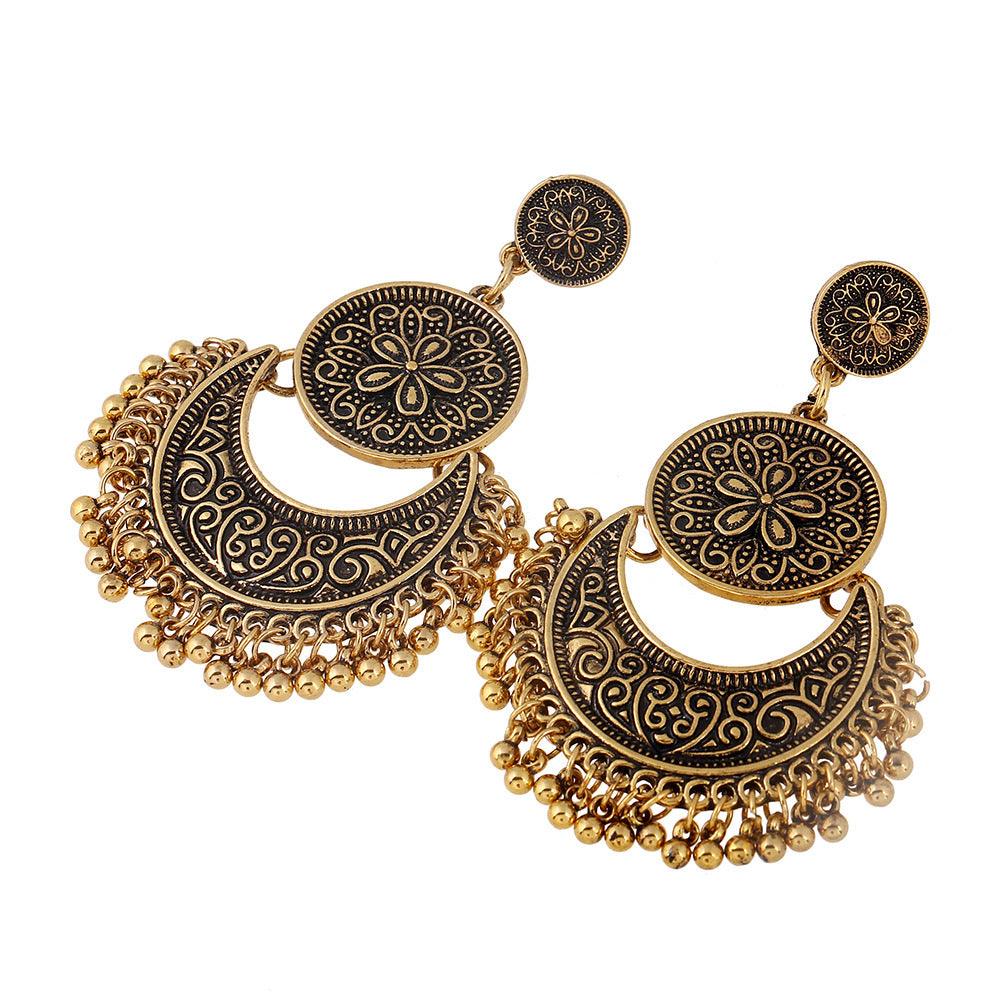 FRENCH RIVIERA|Avery - bohemian antique gold earrings with pearls