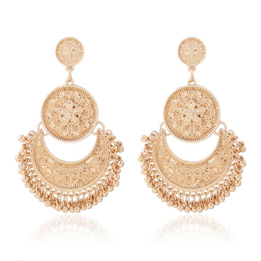 FRENCH RIVIERA|Avery -bohemian gold-colored earrings with pearls