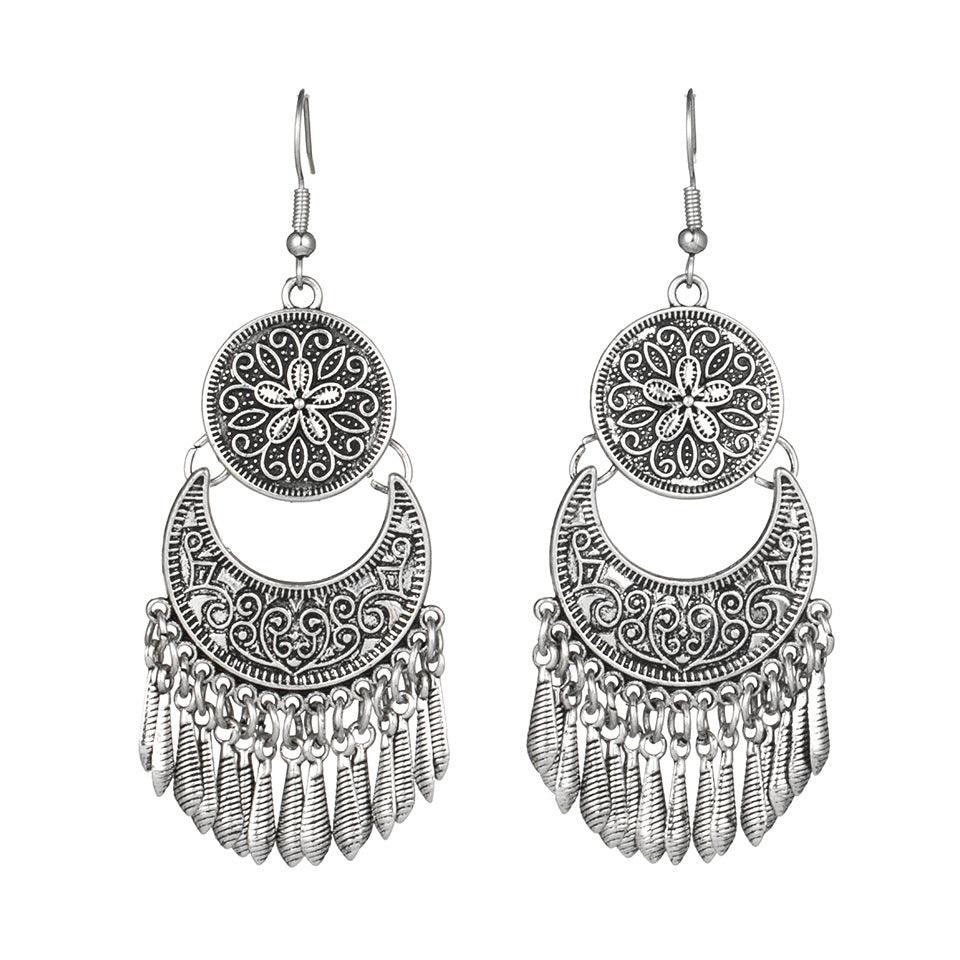 FRENCH RIVIERA|Luna bohemian silver earrings