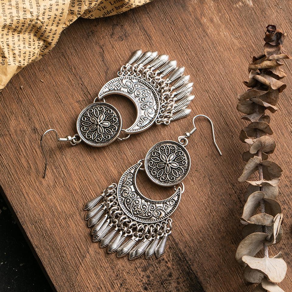 FRENCH RIVIERA|Luna bohemian silver earrings