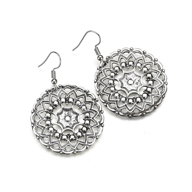 FRENCH RIVIERA|Elowen Bohemian Lace Earrings (antique silver)