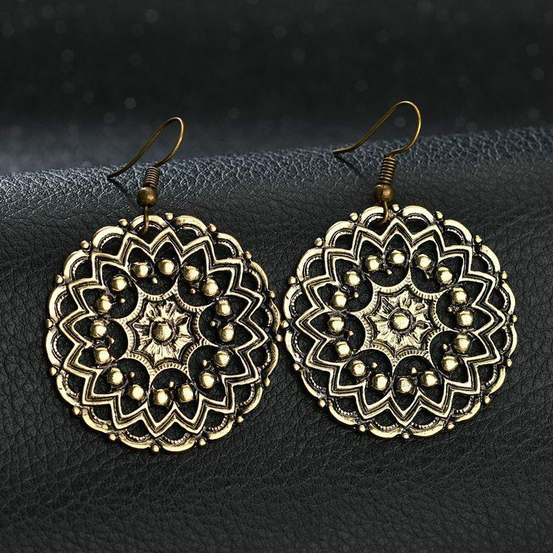 FRENCH RIVIERA|Elowen Bohemian Lace Earrings (Antique Gold)