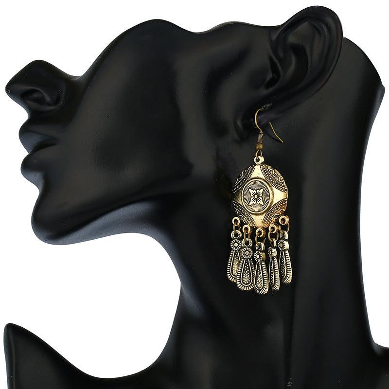 FRENCH RIVIERA|Gaia bohemian earrings with drop charms (antique silver)