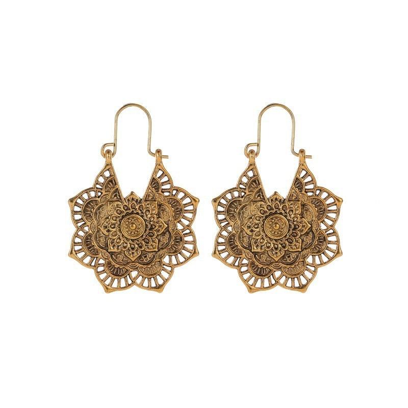 FRENCH RIVIERA|Juniper Bohemian Hanger Earrings (antique gold)