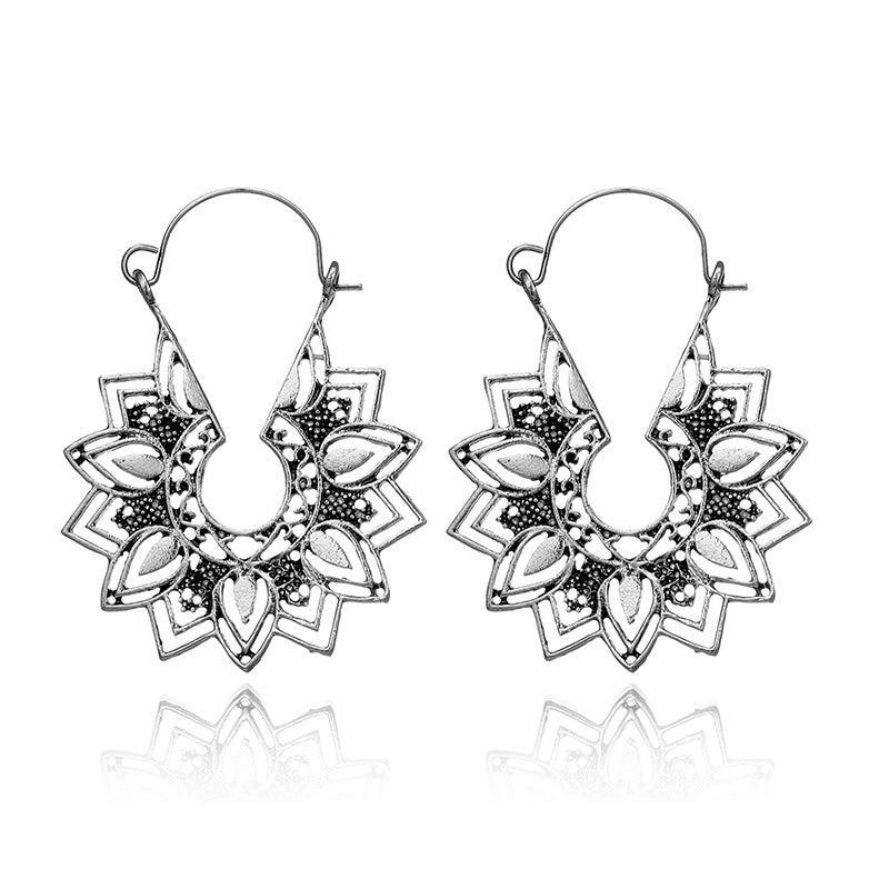 FRENCH RIVIERA|Stella bohemian hanger earrings (antique silver)