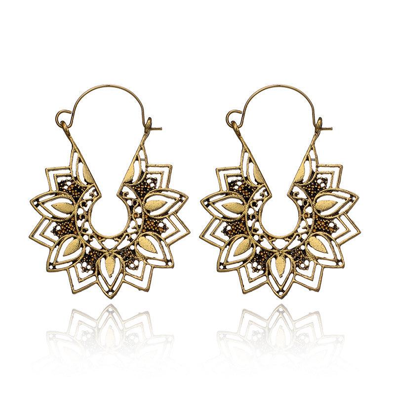 FRENCH RIVIERA|Stella bohemian hanger earrings (antique gold)