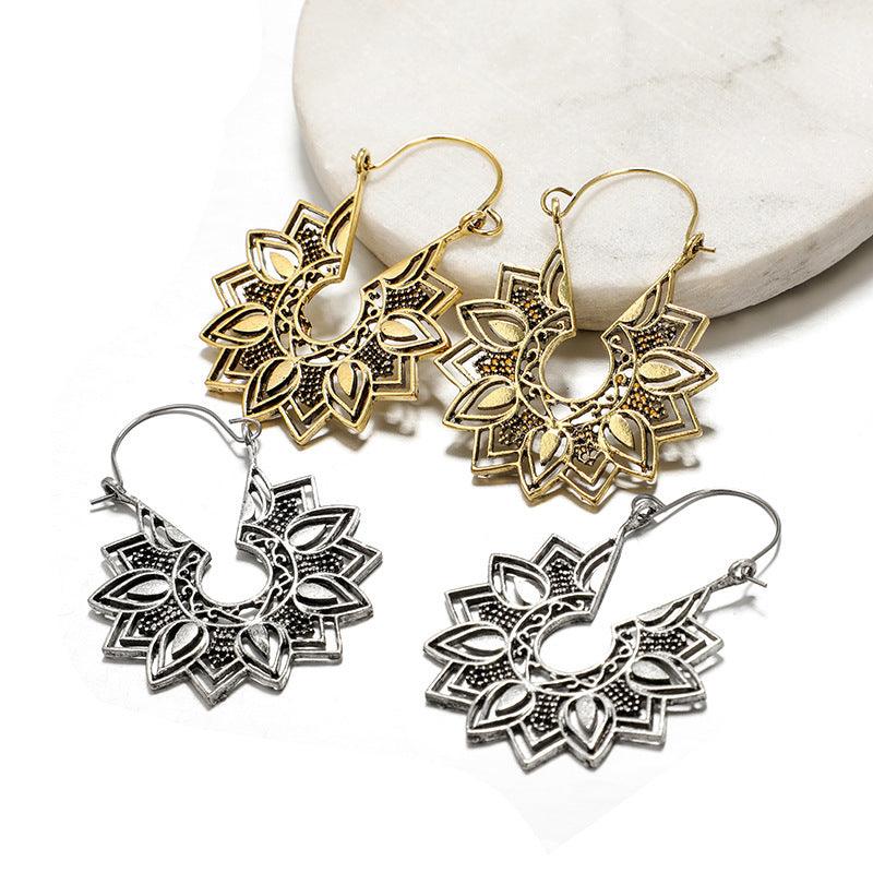 FRENCH RIVIERA|Stella bohemian hanger earrings (antique gold)