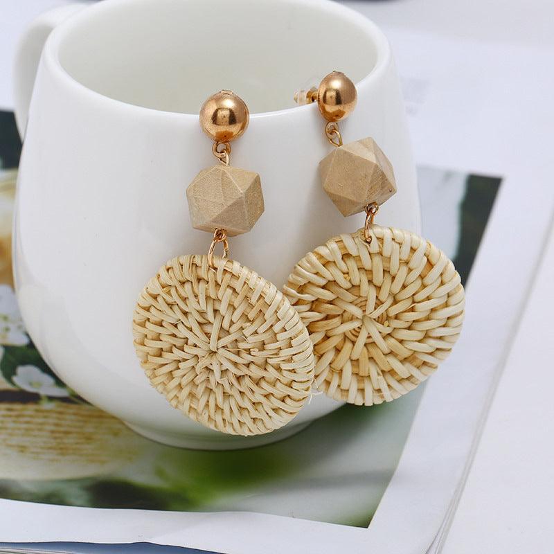 FRENCH RIVIERA|Ophelia light rattan earrings