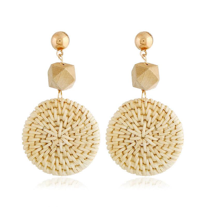 FRENCH RIVIERA|Ophelia light rattan earrings