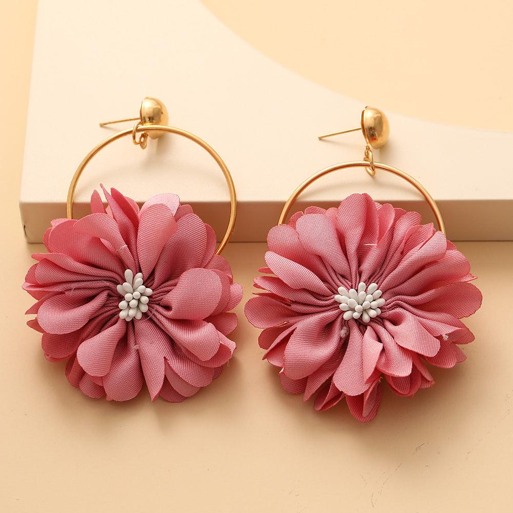 Earrings, FRENCH RIVIERA|Summer Rose -pink flower earrings