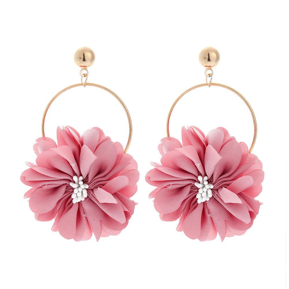 Earrings, FRENCH RIVIERA|Summer Rose -pink flower earrings