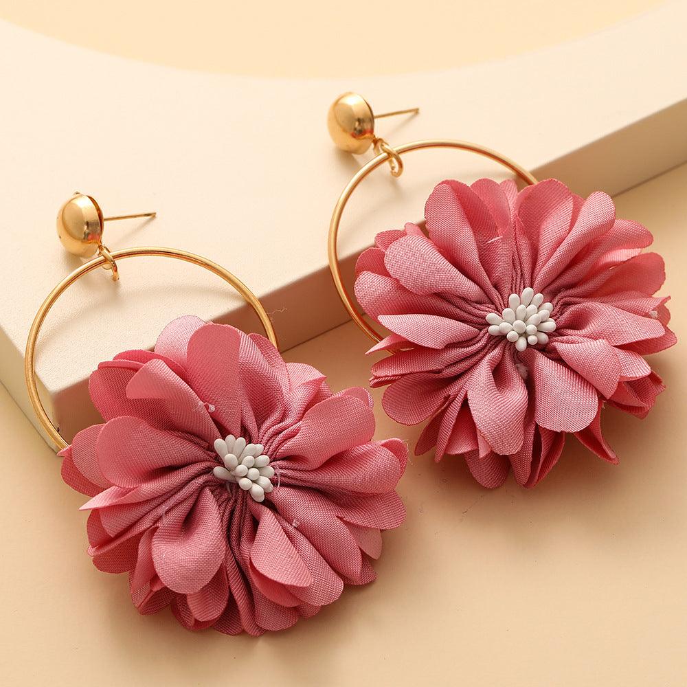 Earrings, FRENCH RIVIERA|Summer Rose -pink flower earrings