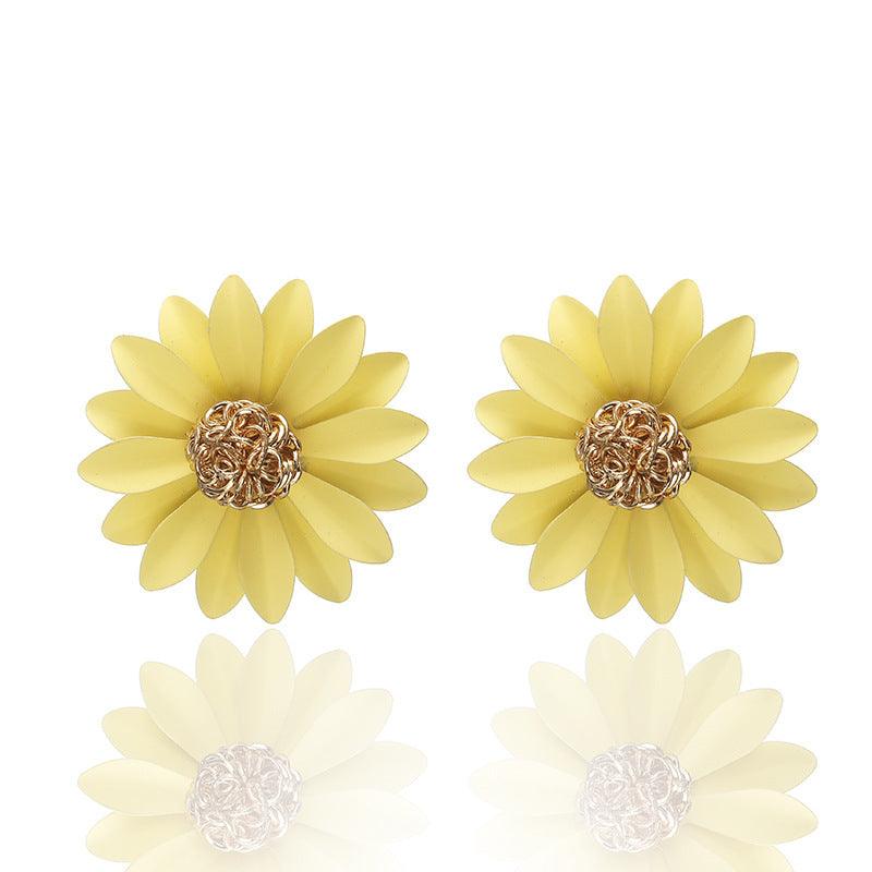 FRENCH RIVIERA|Summer Dahlia yellow flower earrings