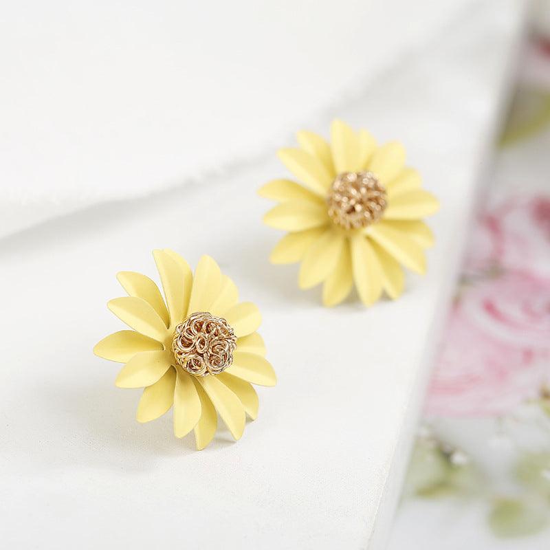 FRENCH RIVIERA|Summer Dahlia yellow flower earrings