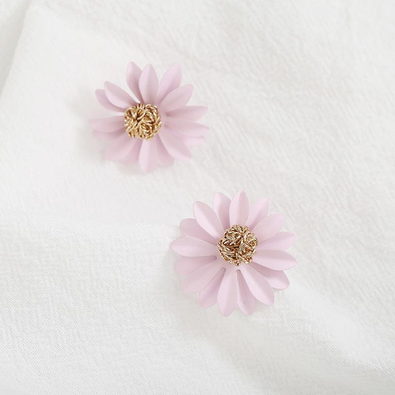 FRENCH RIVIERA|Summer Dahlia pink flower earrings