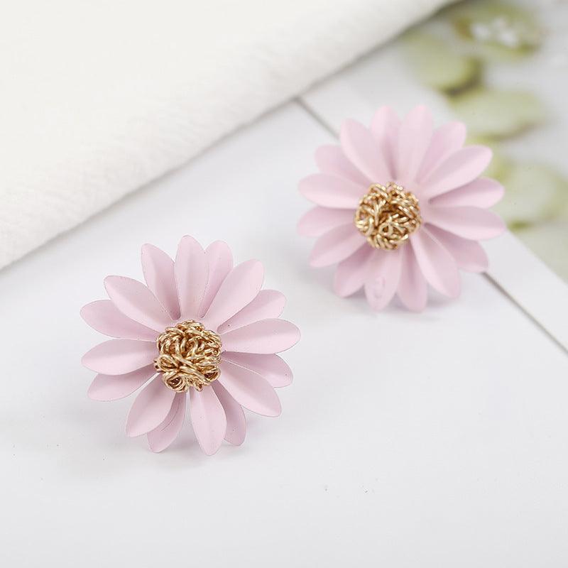 FRENCH RIVIERA|Summer Dahlia pink flower earrings