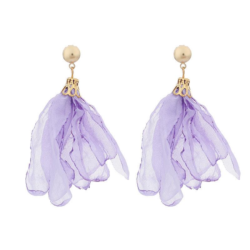 FRENCH RIVIERA|Alisa -light purple flower earrings