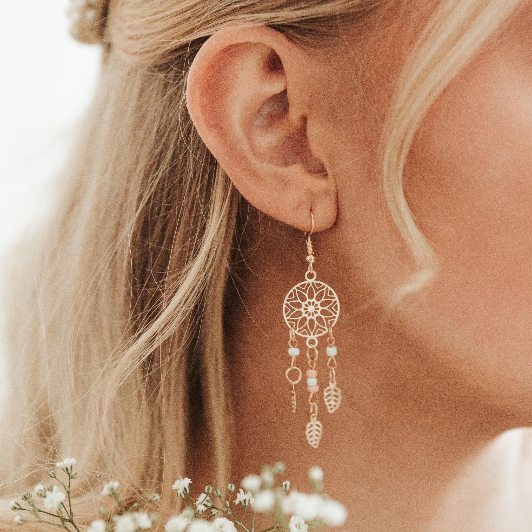 FRENCH RIVIERA|Alizee gold-tone dreamcatcher earrings