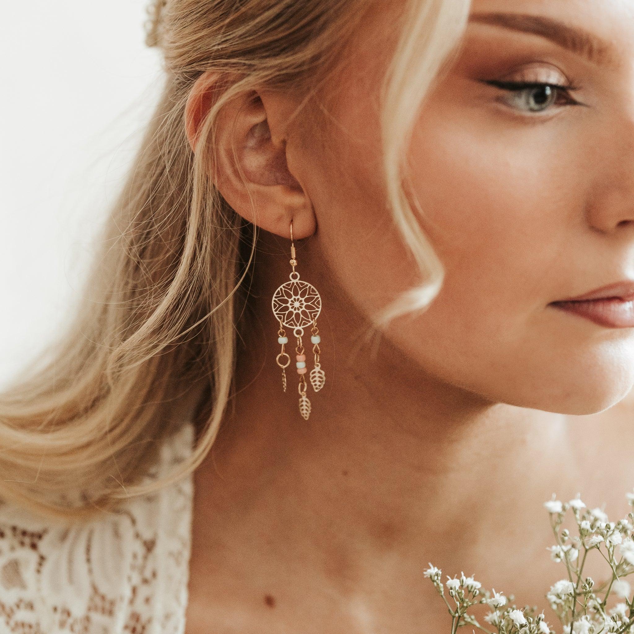 FRENCH RIVIERA|Alizee gold-tone dreamcatcher earrings