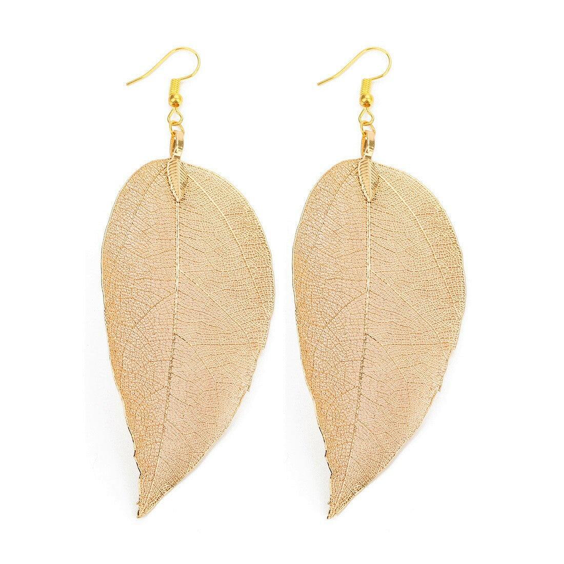 FRENCH RIVIERA|Aurora gold leaf earrings