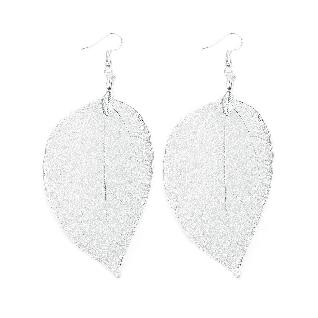 FRENCH RIVIERA|Aurora silver leaf earrings