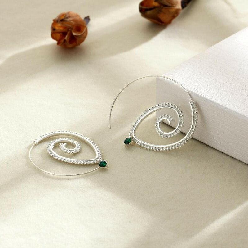 FRENCH RIVIERA|Bali Dreams Bohemian Spiral Earrings (Silver)