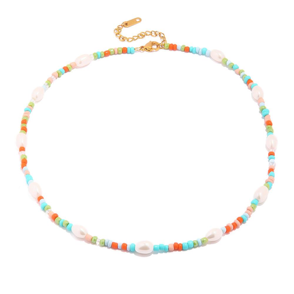 FRENCH RIVIERA, Kayla - colorful surgical steel surf necklace