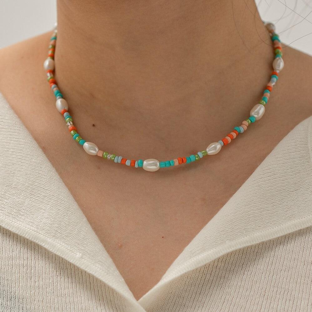 FRENCH RIVIERA, Kayla - colorful surgical steel surf necklace