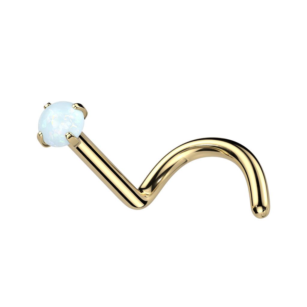 Nose stud 0.8mm, Titanium Gold Opal (gold)