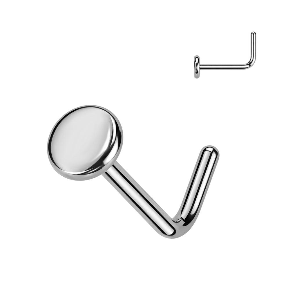 Nose stud 0.8mm, Titanium Flat Stud