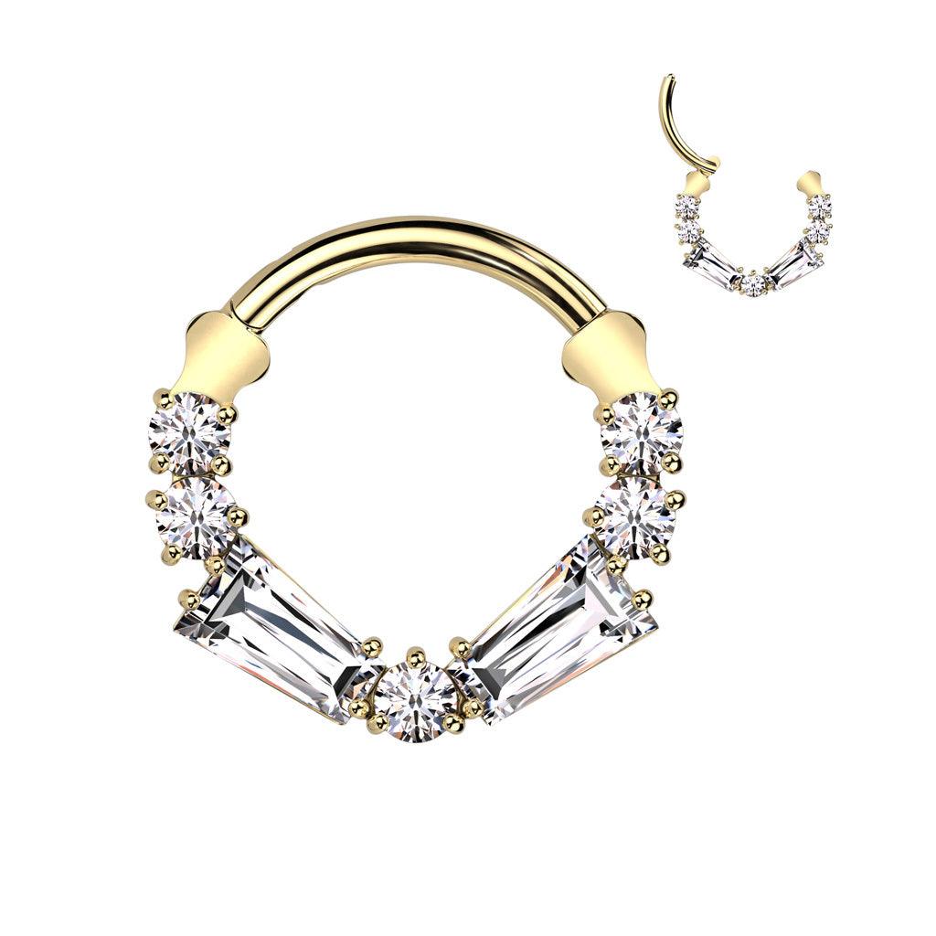 Piercing ring 1.2mm, Titanium Deluxe Hoop in Gold -titanium clicker