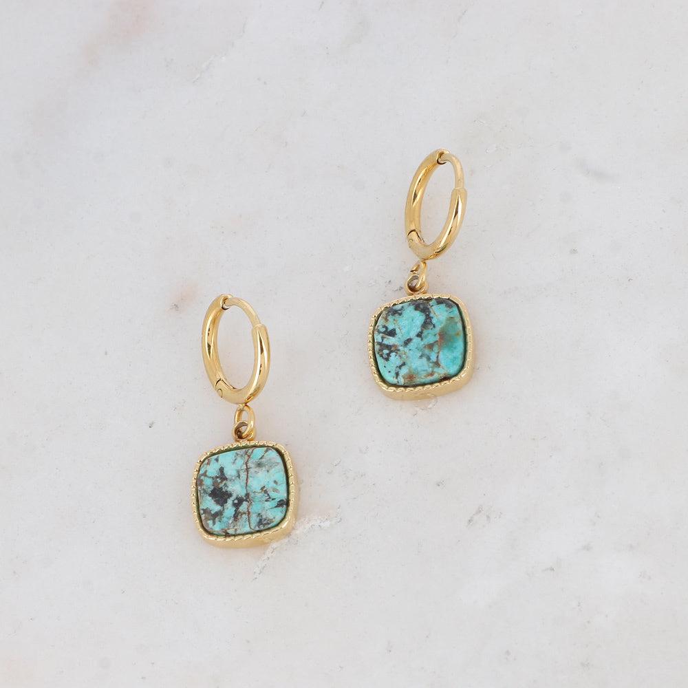 Earrings, BOHM PARIS|Boucles Chloefina -African turquoise earrings