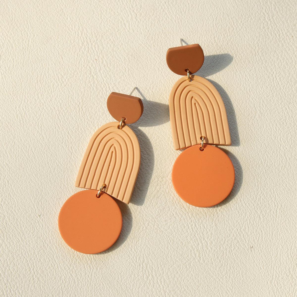 FRENCH RIVIERA|Lilly -orange graphic earrings