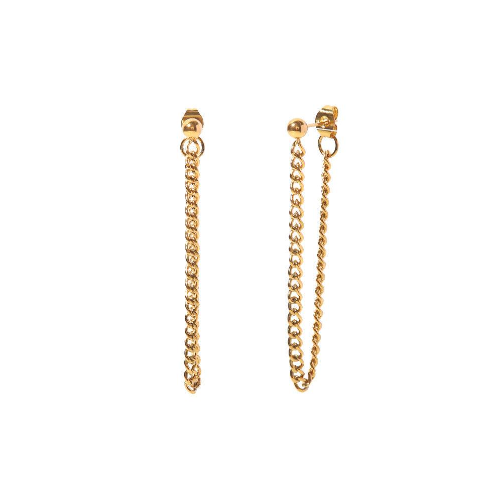 FRENCH RIVIERA|Milani surgical steel earrings with chain