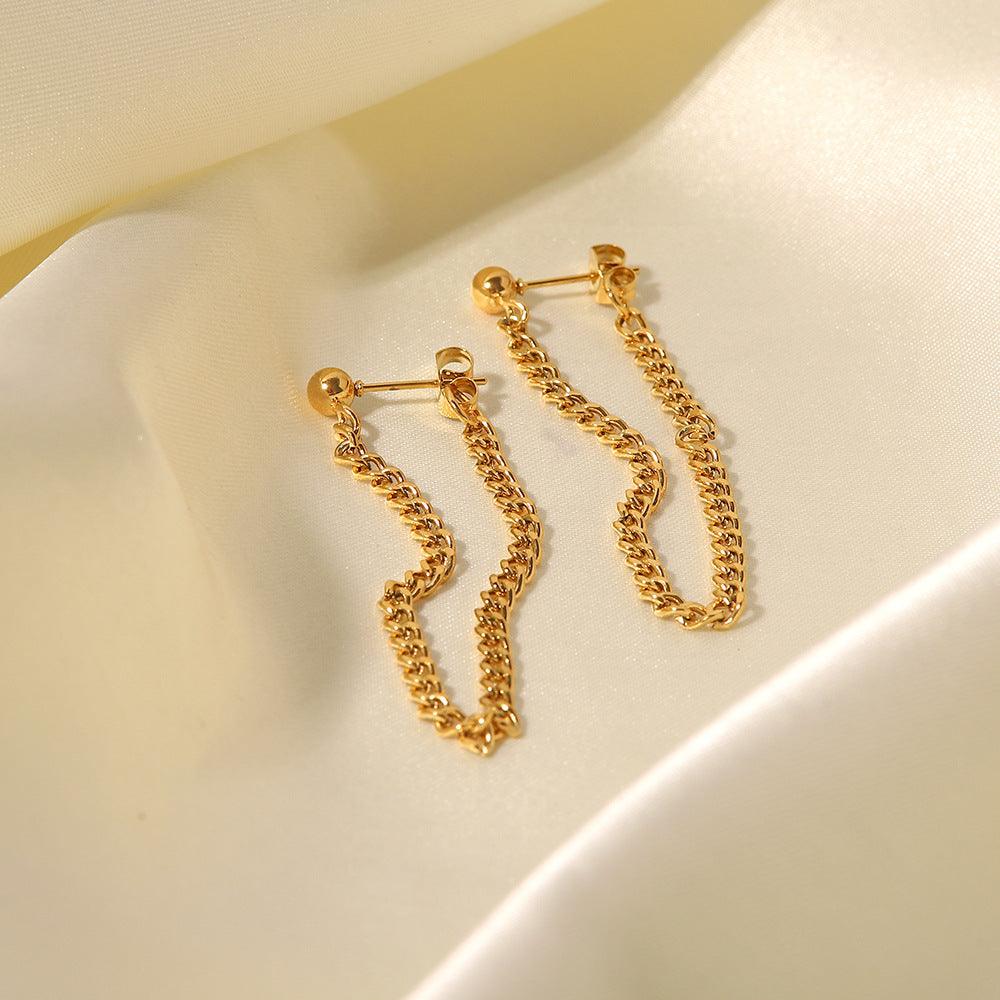 FRENCH RIVIERA|Milani surgical steel earrings with chain