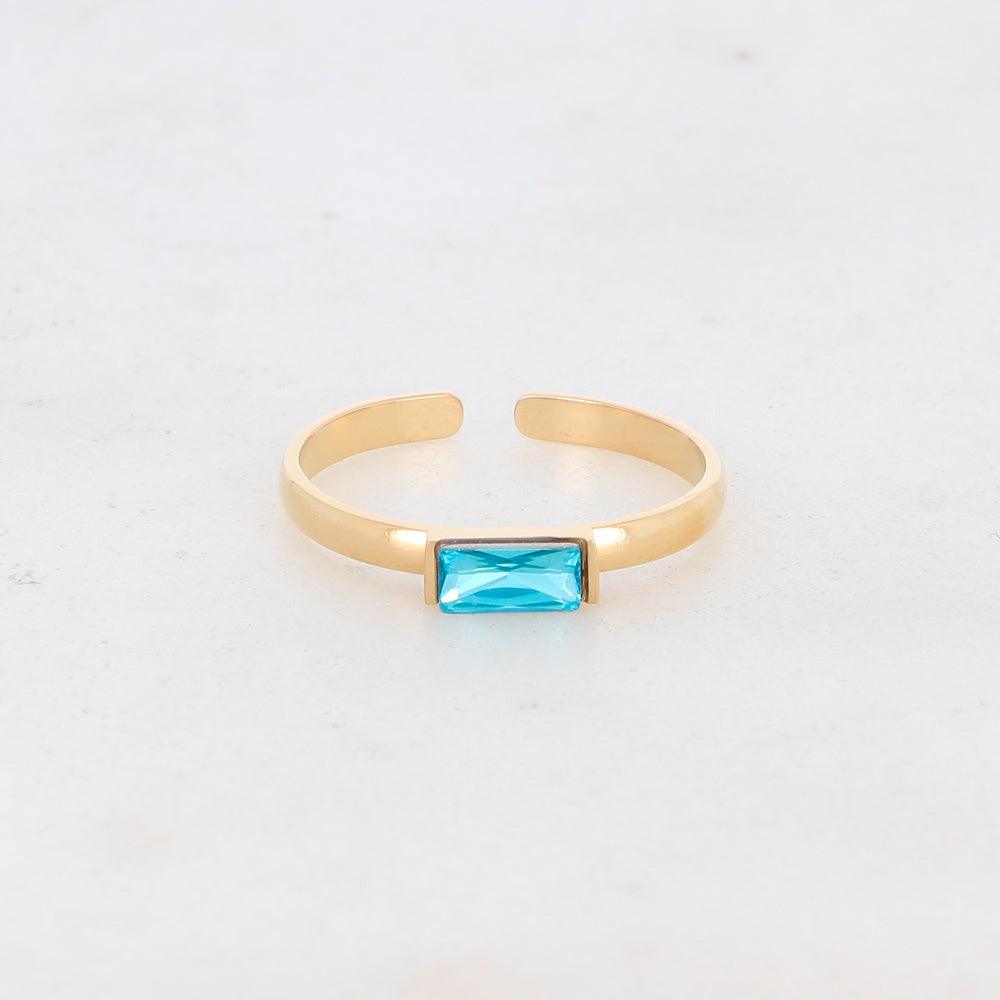 BOHM PARIS|Bague Macy surgical steel ring with turquoise stone