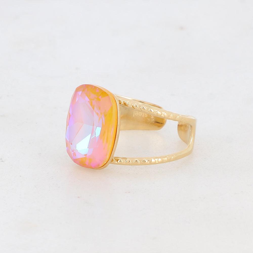 BOHM PARIS|Bague Rosie - opalescent crystal ring (peach)