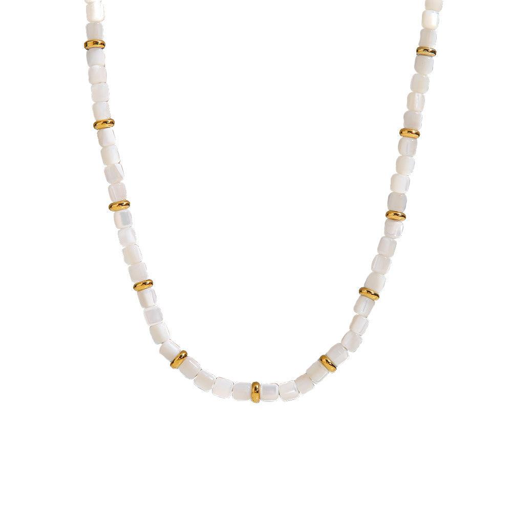 FRENCH RIVIERA|Peyton pearl necklace in surgical steel