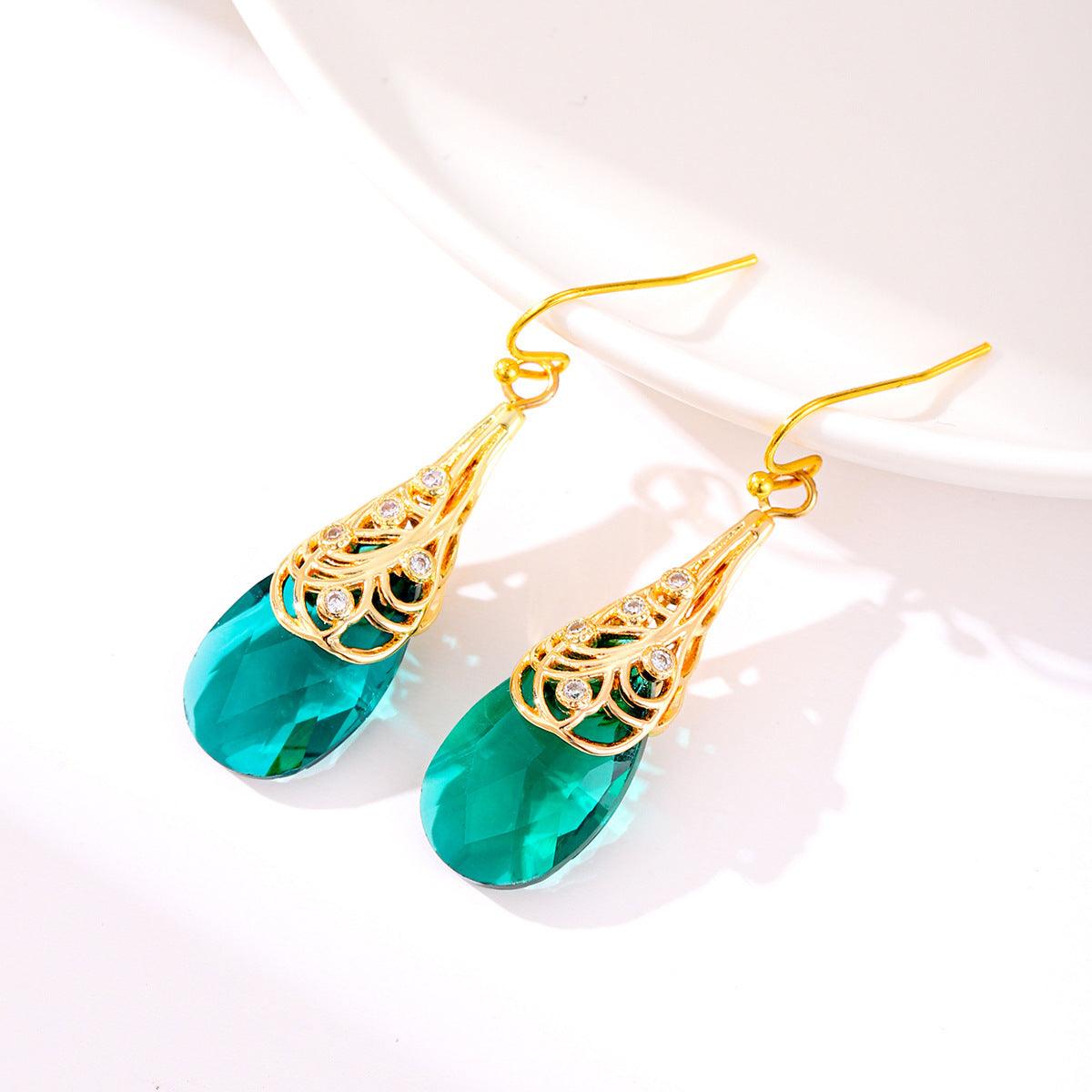 FRENCH RIVIERA|Scarlett Earrings -green drop earrings