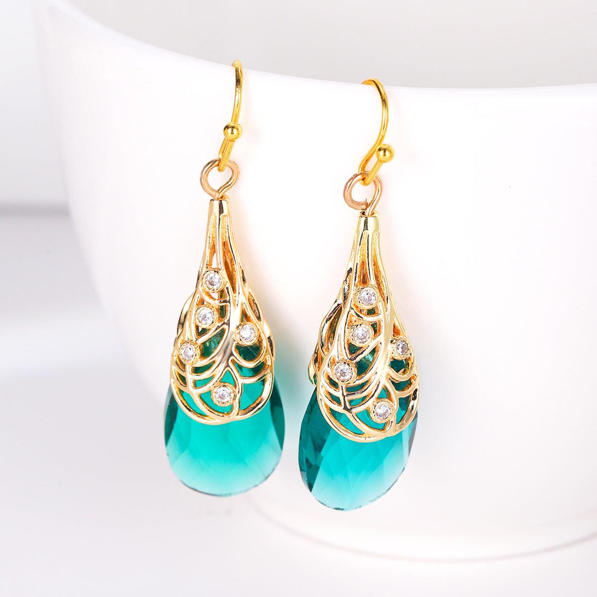 FRENCH RIVIERA|Scarlett Earrings -green drop earrings